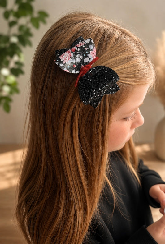Boucle Élégance Florale Noire 🖤✨
