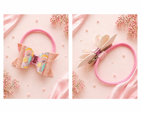 Bandeaux interchangeables en nylon – Rose, Nude & Noir✨