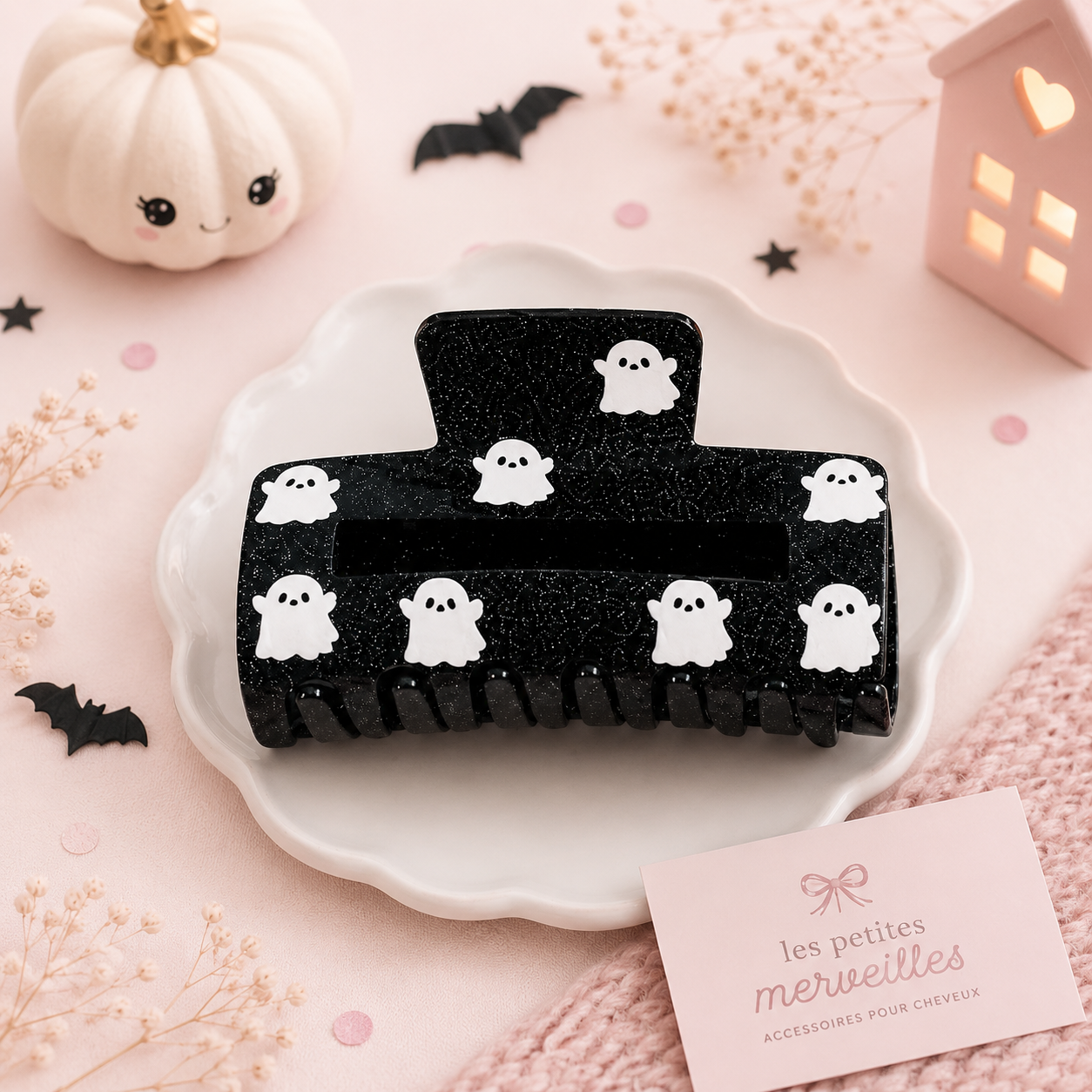 Pince à cheveux Fantômes – Collection Halloween 👻