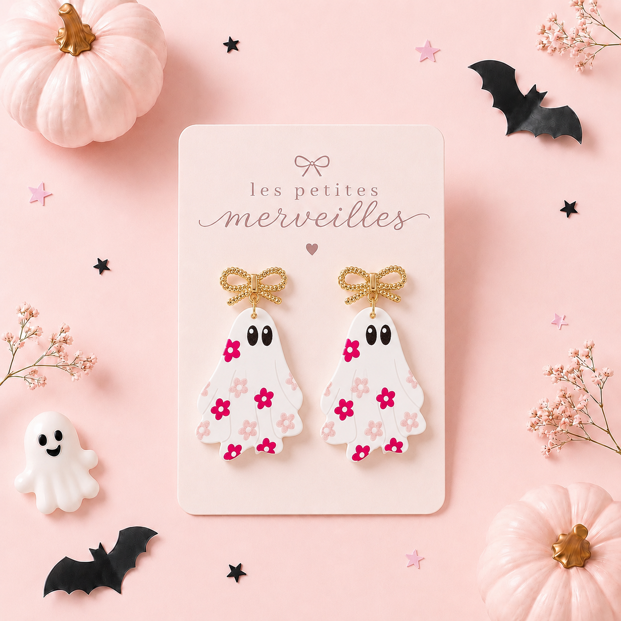 Boucles d’oreilles Fantôme Fleuri 👻 🌸