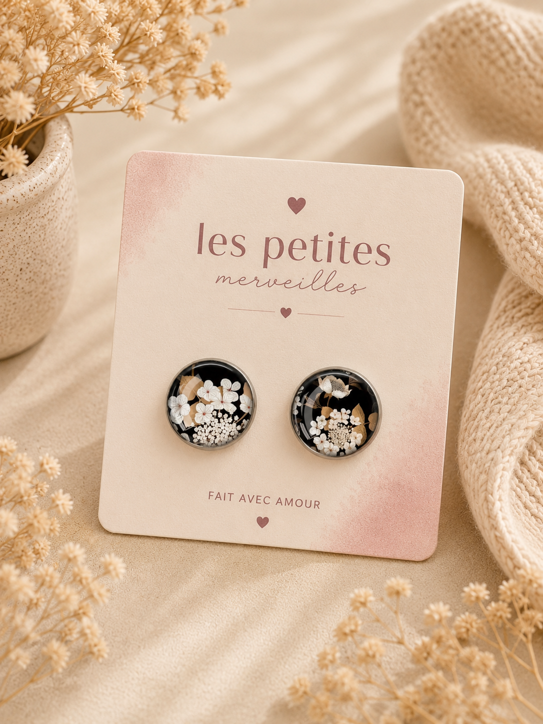 Boucles d’oreilles Flora Nocturne 🤍