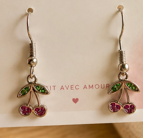 Boucles d’oreilles Cerises Étincelantes 🍒