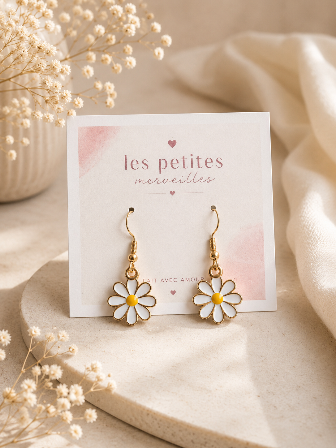 Boucles d’oreilles Marguerites dorées 🌼