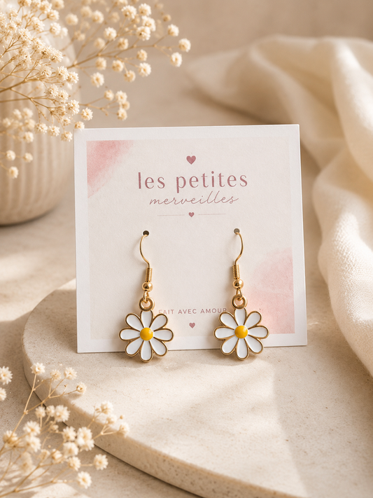 Boucles d’oreilles Marguerites dorées 🌼