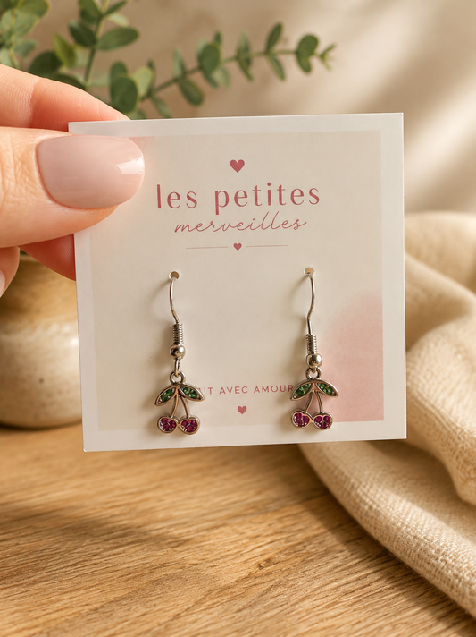 Boucles d’oreilles Cerises Étincelantes 🍒