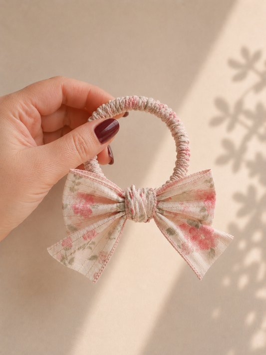 Chouchou à cheveux tressé fleuri avec boucle 🌿
