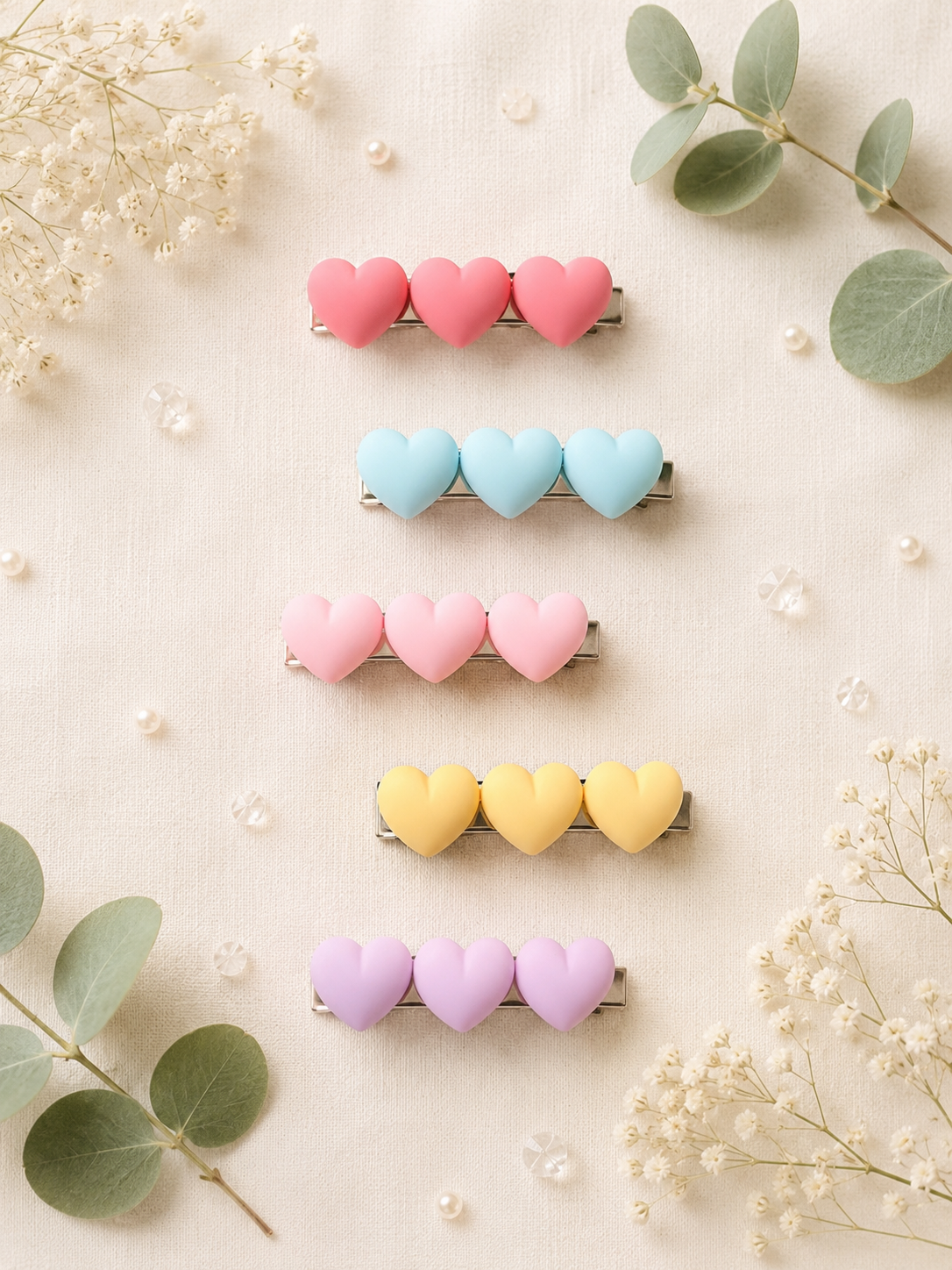 Barettes Cœurs Pastel 💕
