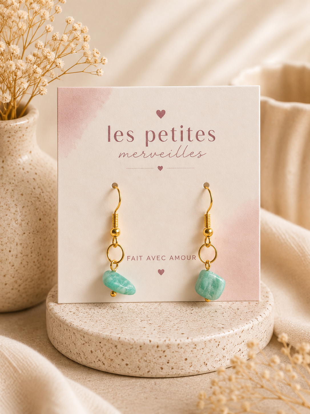Boucles d’oreilles Amazonite – Douceur & Harmonie🩵