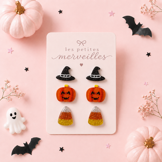 Trio de boucles d’oreilles – Halloween enchanté 🎃