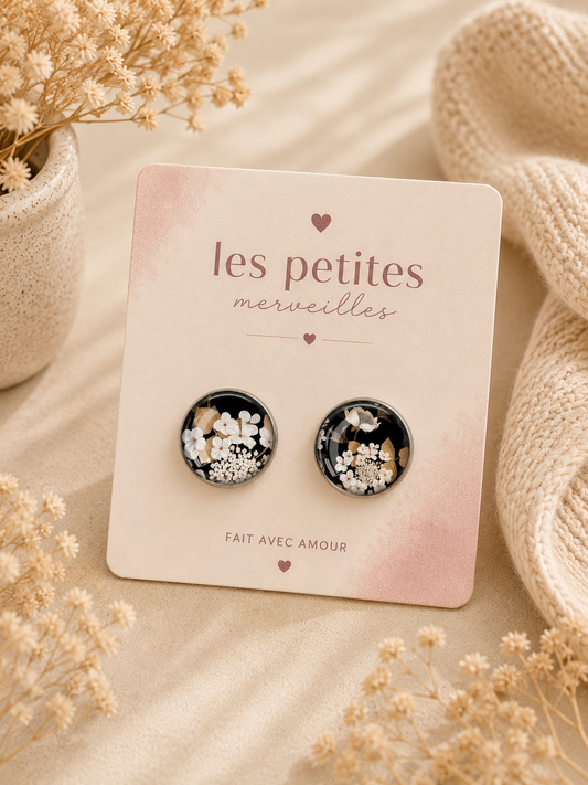 Boucles d’oreilles Flora Nocturne 🤍