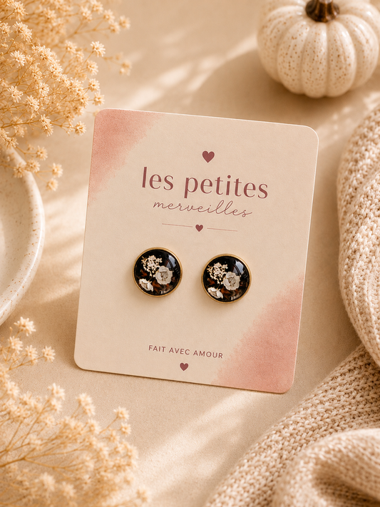 Boucles d’oreilles Flora Nocturne 🤍