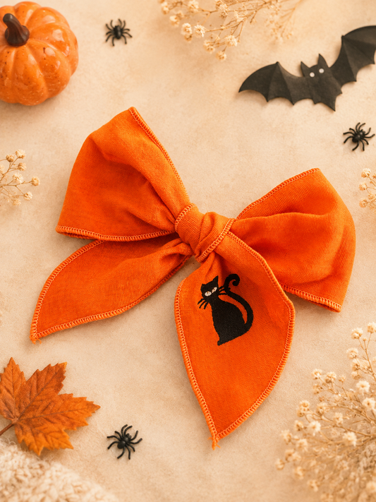 Boucle d’Halloween – Chat Noir Brodé 🐈‍⬛