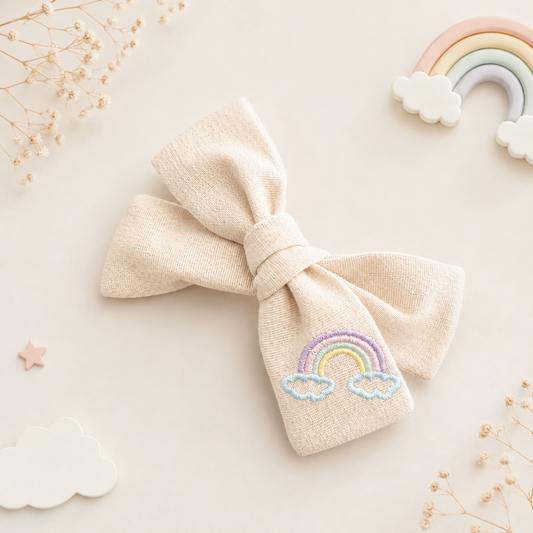 Boucle en lin Arc-en-ciel Pastel 🌈