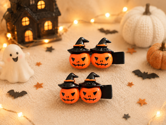 Barrettes Citrouille Sorcière 🎃