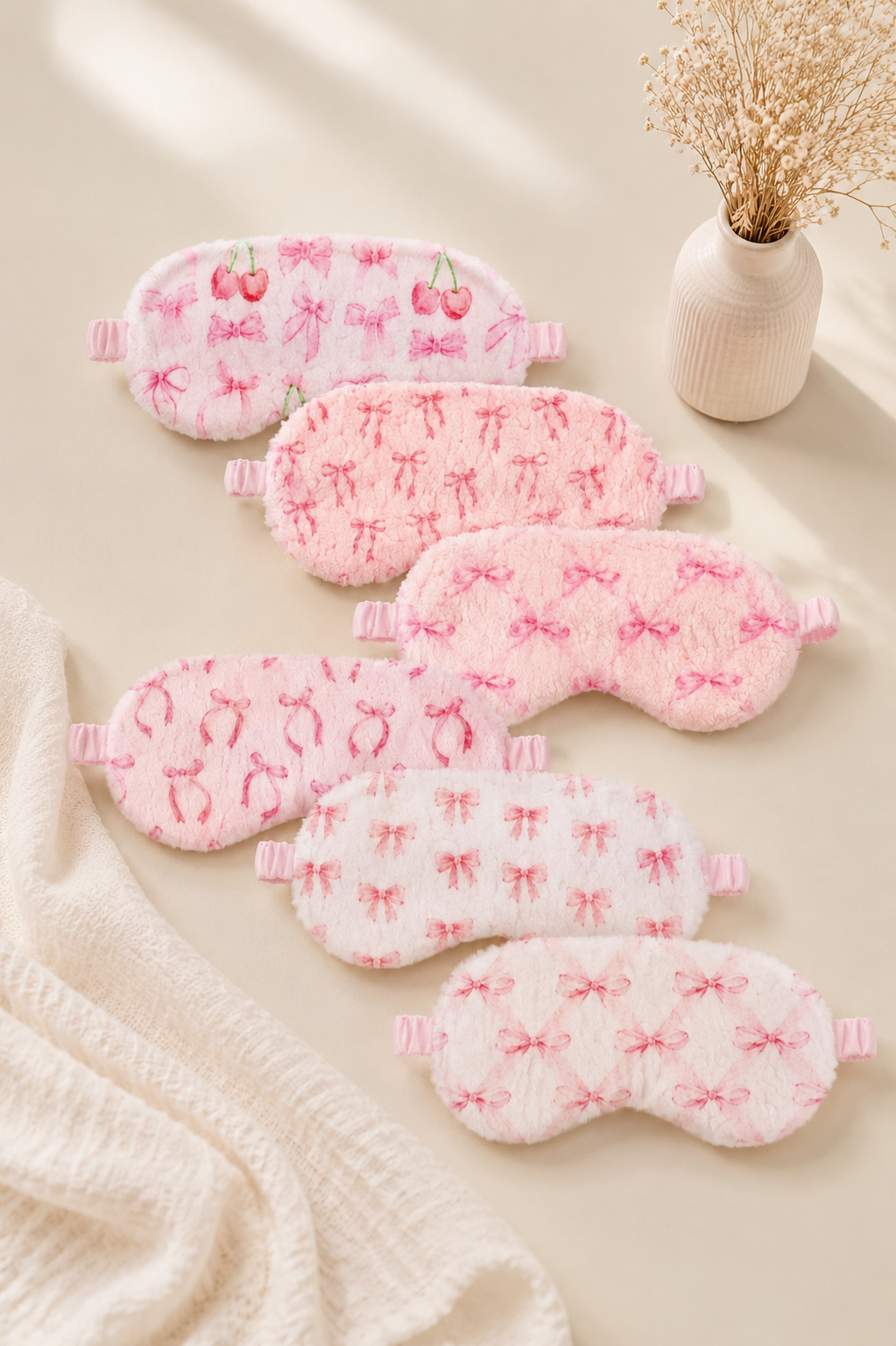 Masque de sommeil tout doux – Collection Petits Nœuds 🎀
