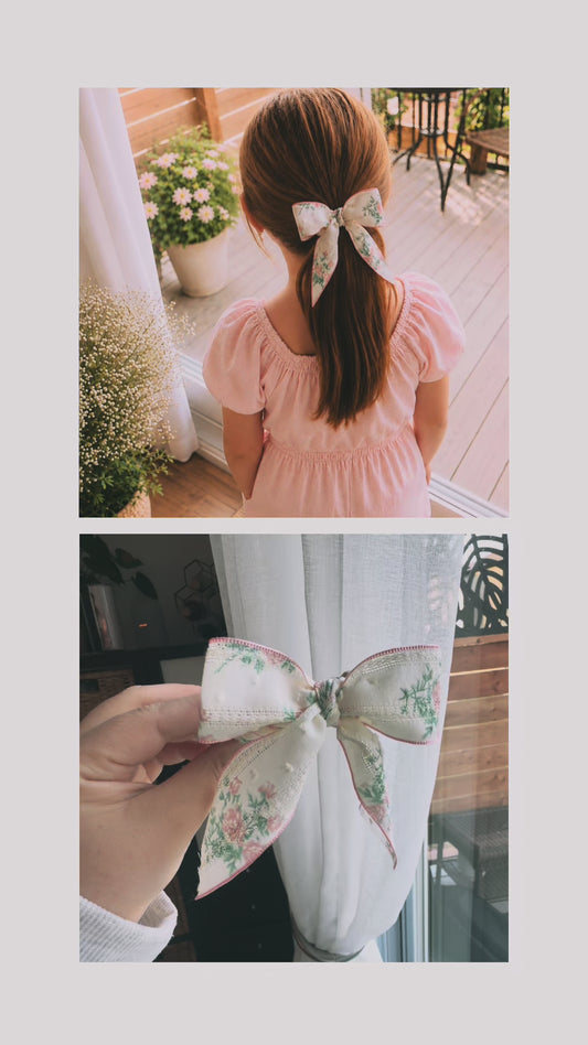 Chouchou tressé fleuri avec boucle 🎀
